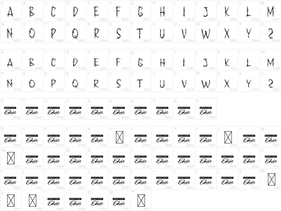 Angker Character Map