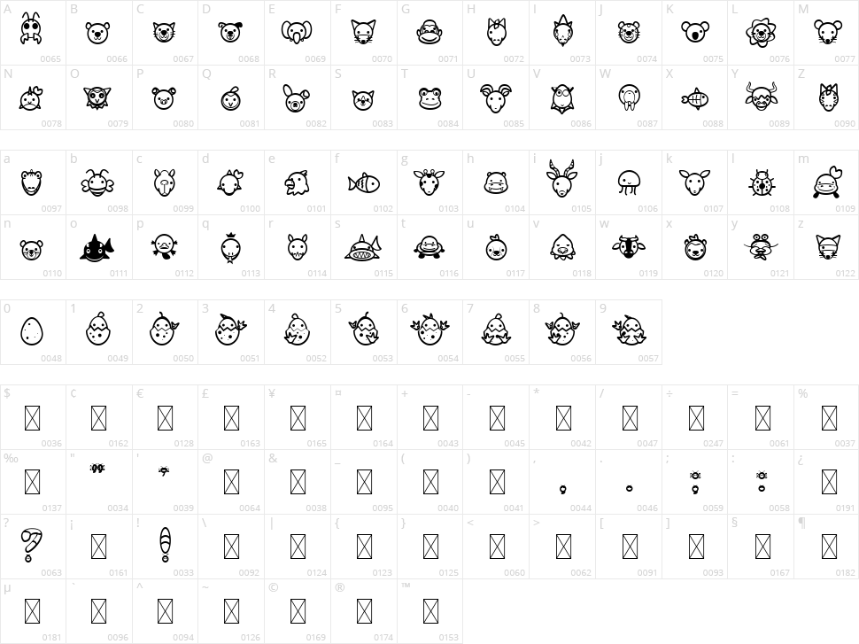 Animal Cute Icon Character Map