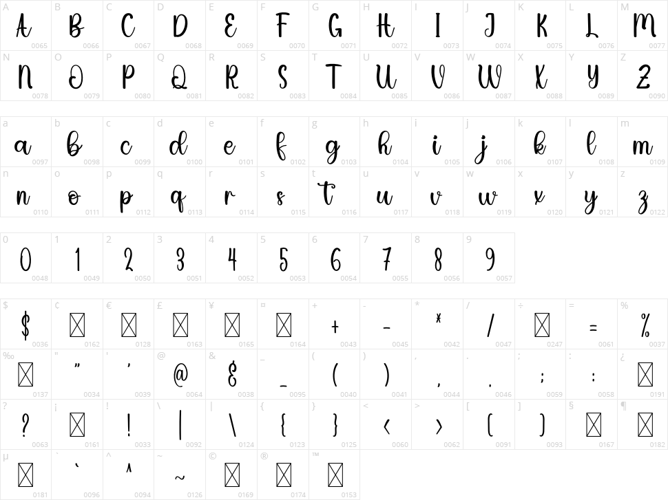 Autumn Smile Character Map