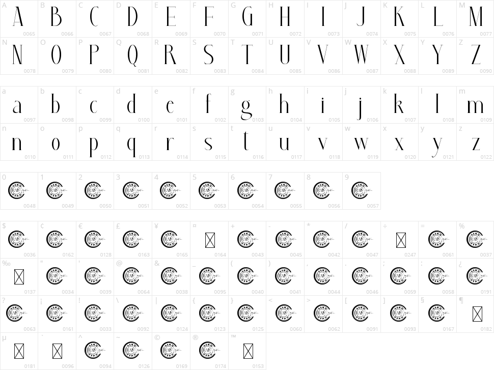 Black Grow Character Map