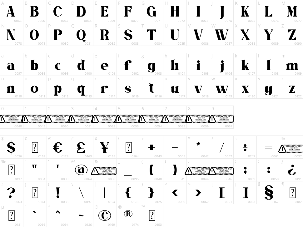 Bougenville Character Map