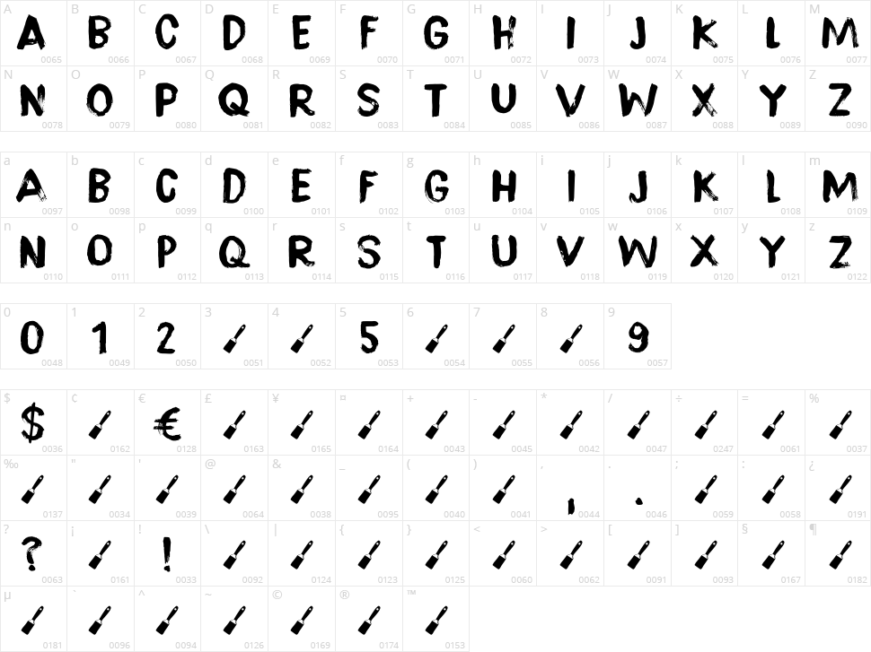 Brush Therapy Character Map