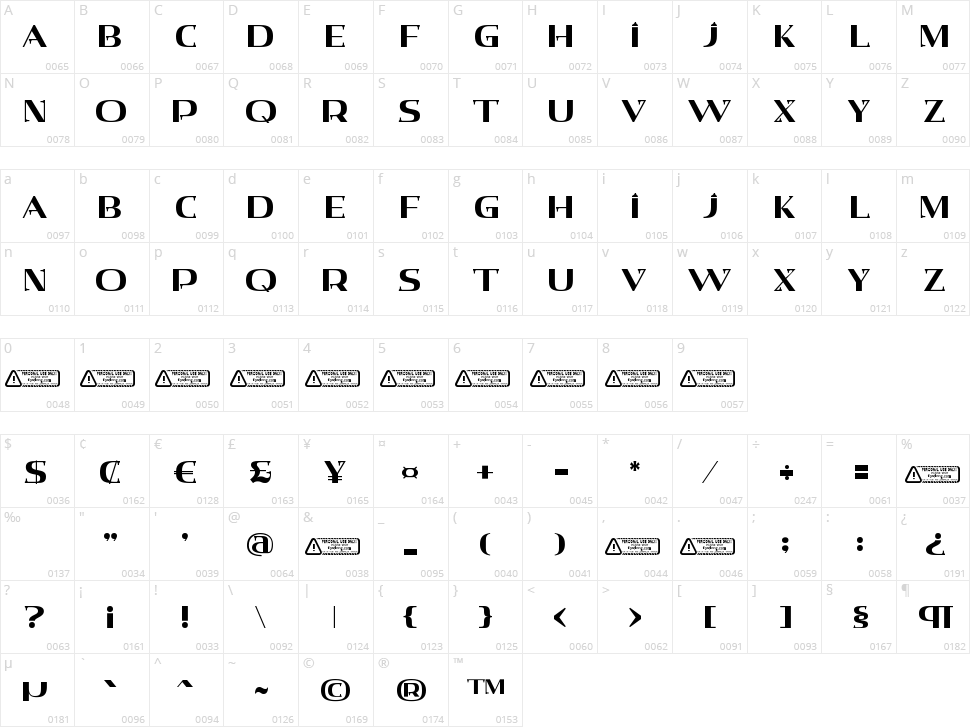 Crypton Character Map