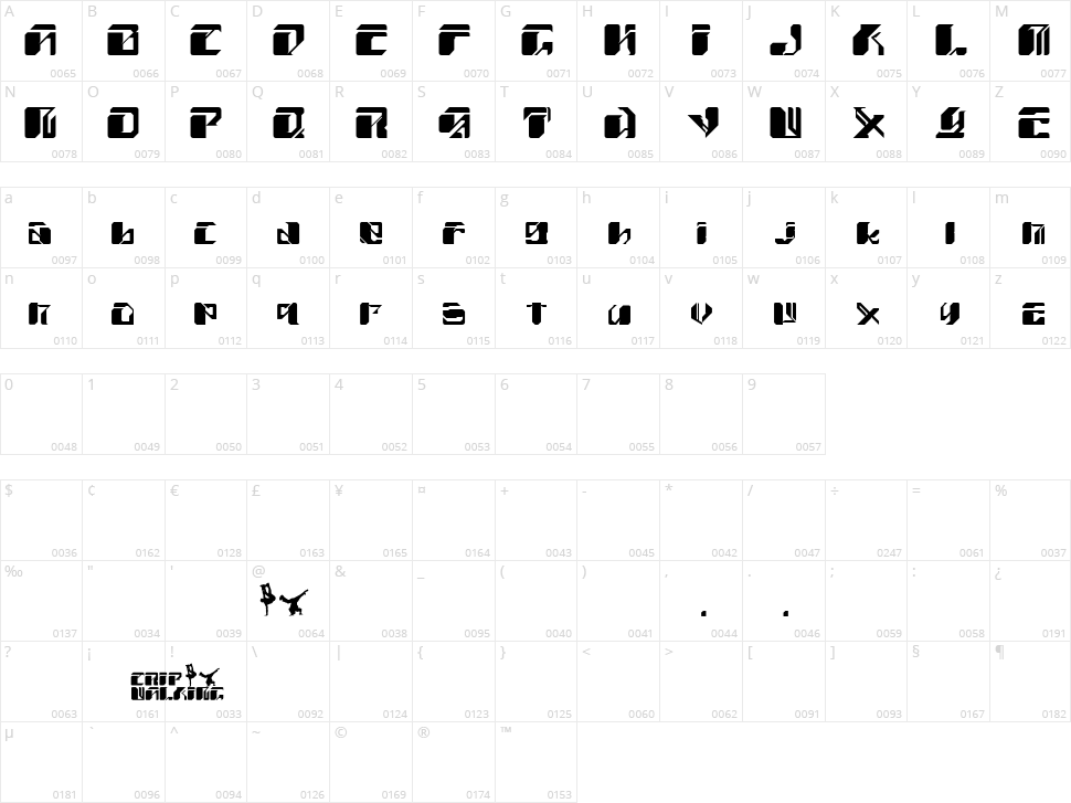 Cuez Ver1 Character Map