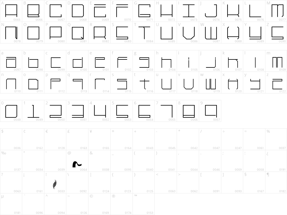 Cuez Ver7 Character Map