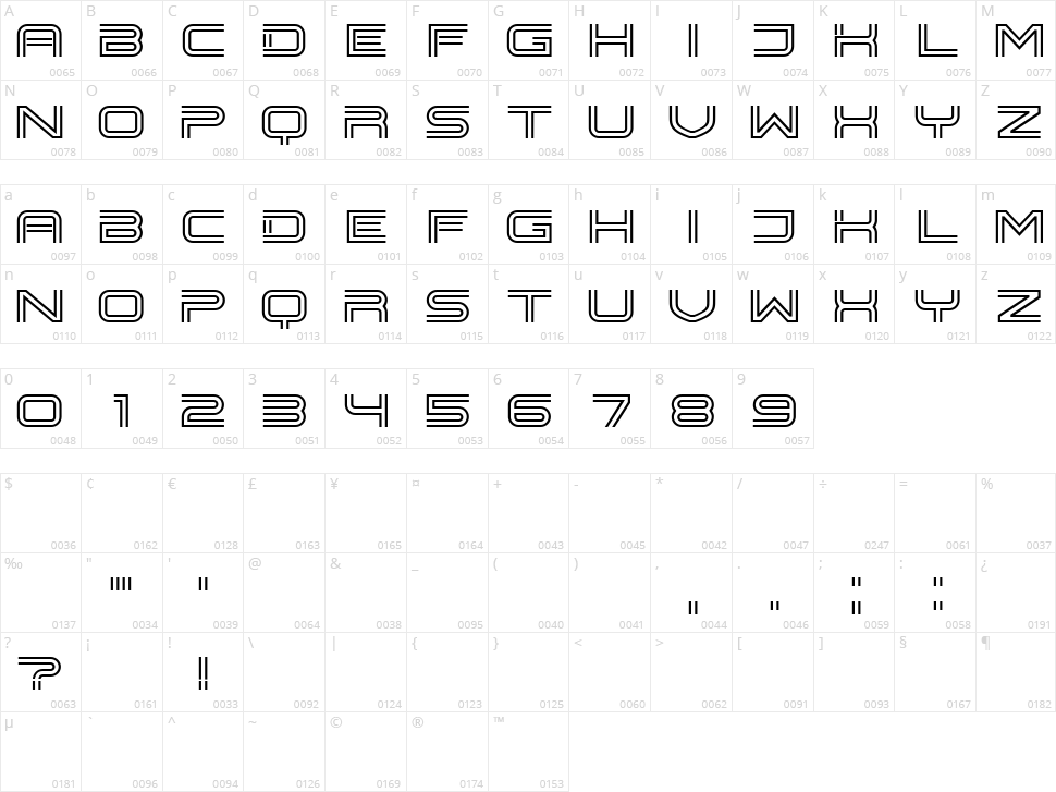 Enterpriser Character Map