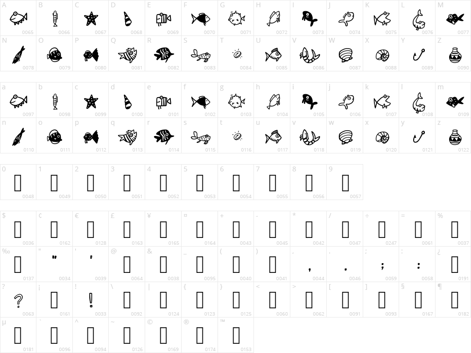 Fisch eh01 Character Map