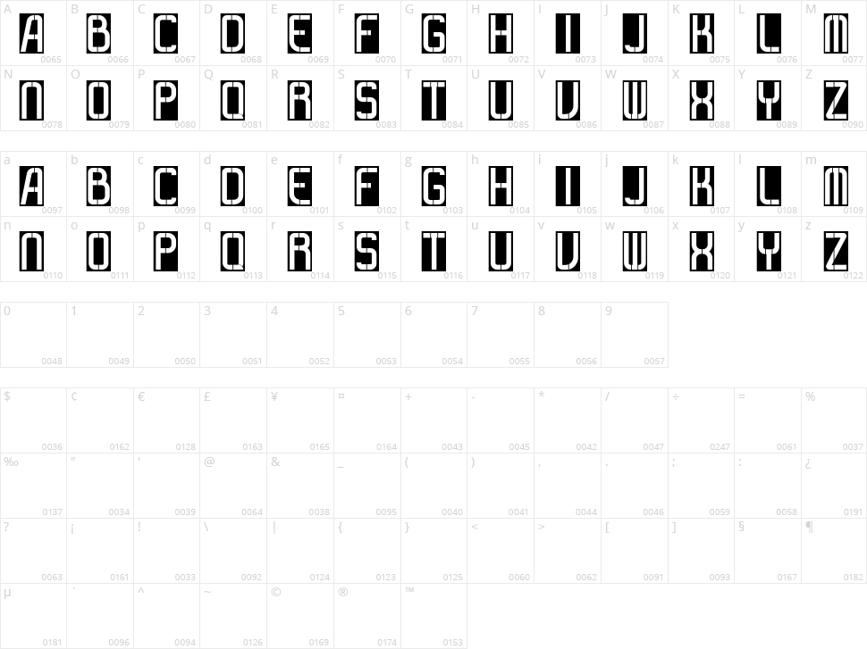 Flughafen Character Map