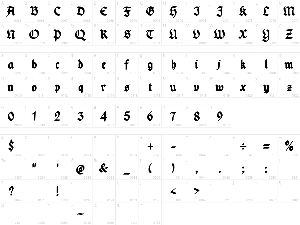 Glory Rose Character Map