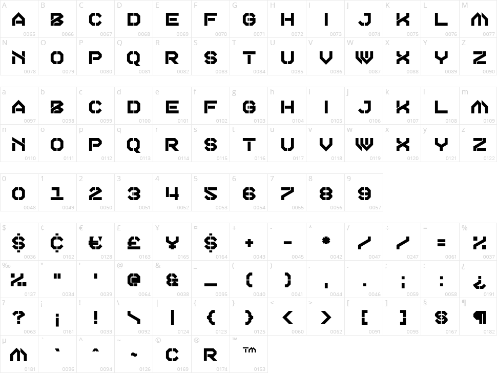 Half Awake Character Map
