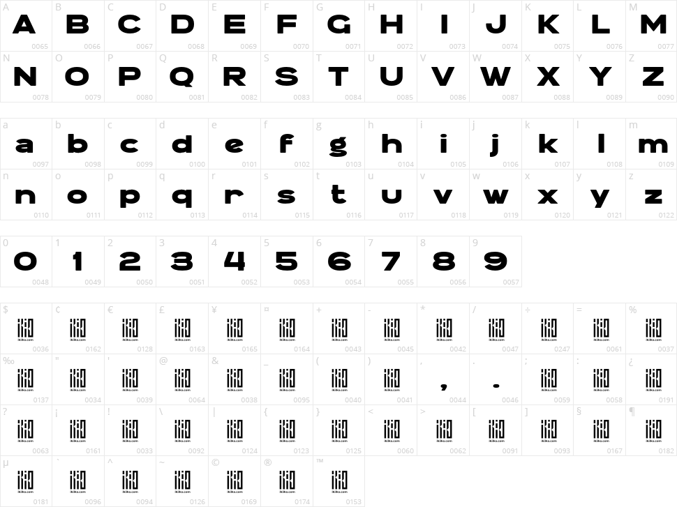 Hypebuzz Character Map