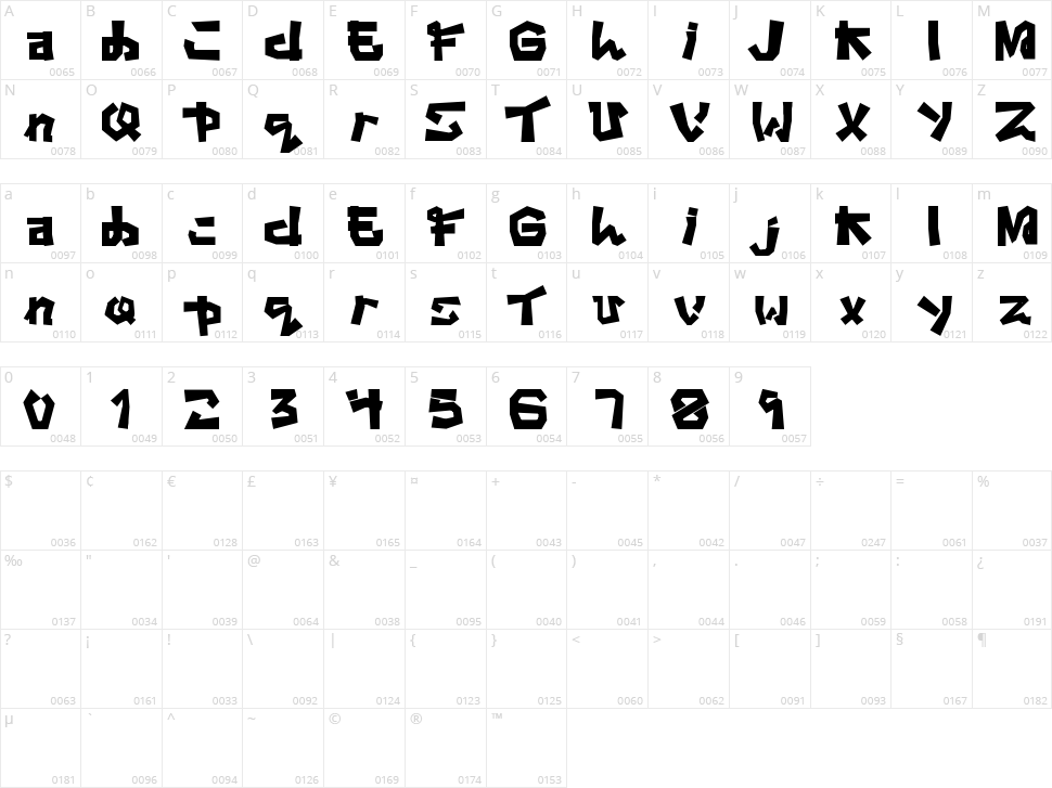 Lantern Character Map