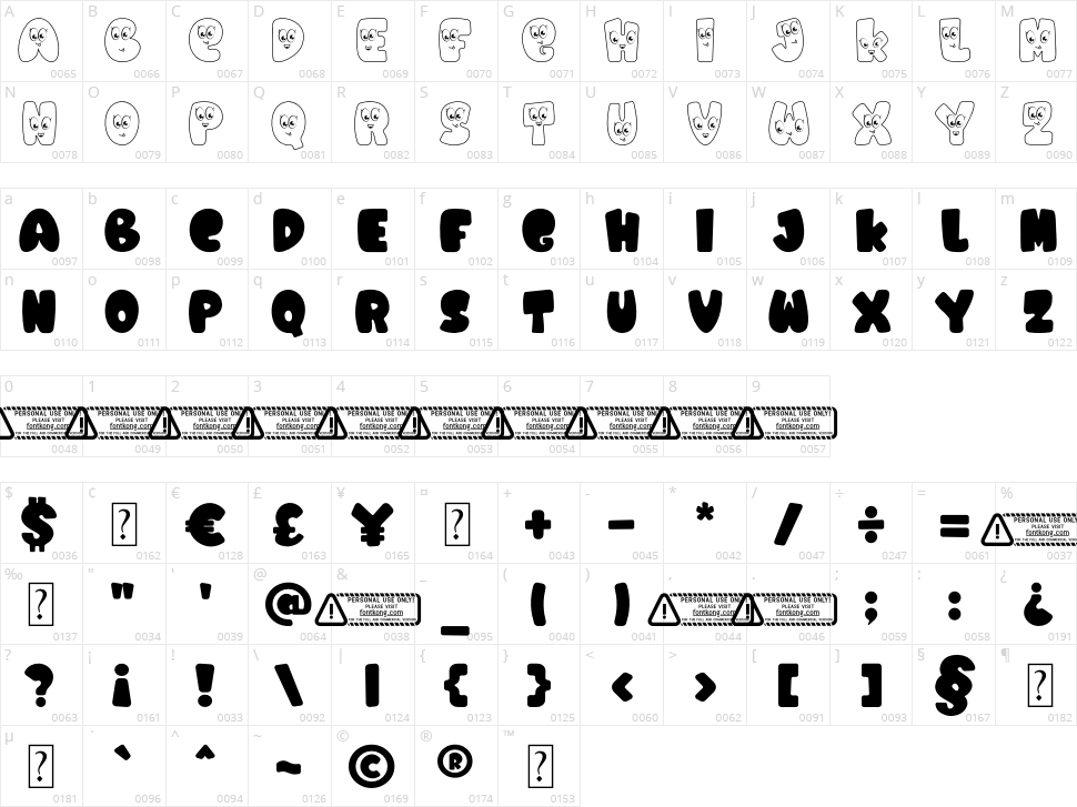 Larva Pink Character Map