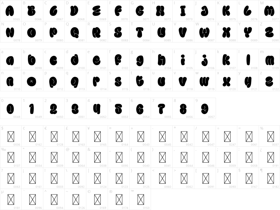 Moonie Eyes Character Map