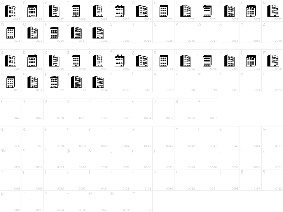 Offices Character Map