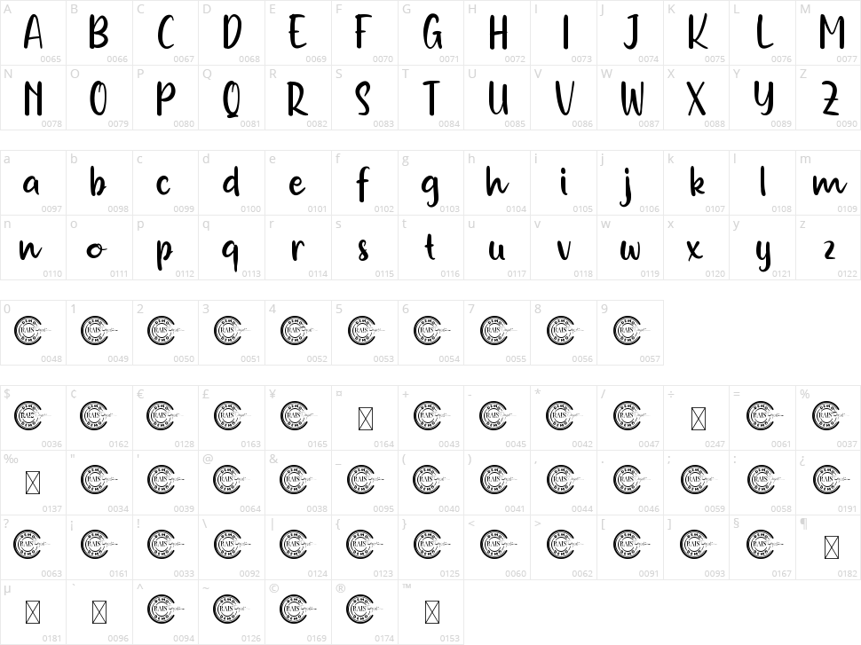 Perfect Snow Character Map