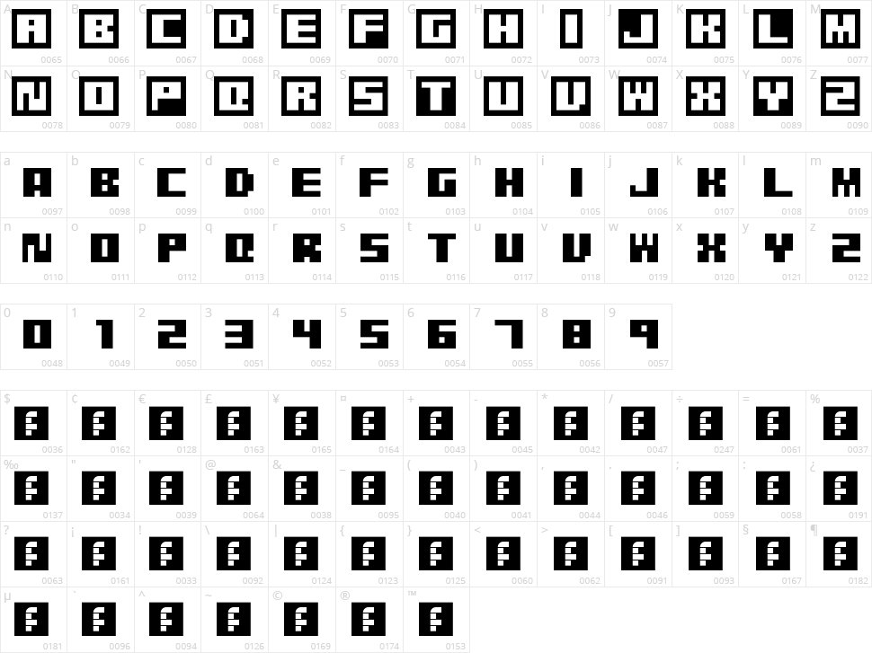 Pixel Grafiti Character Map