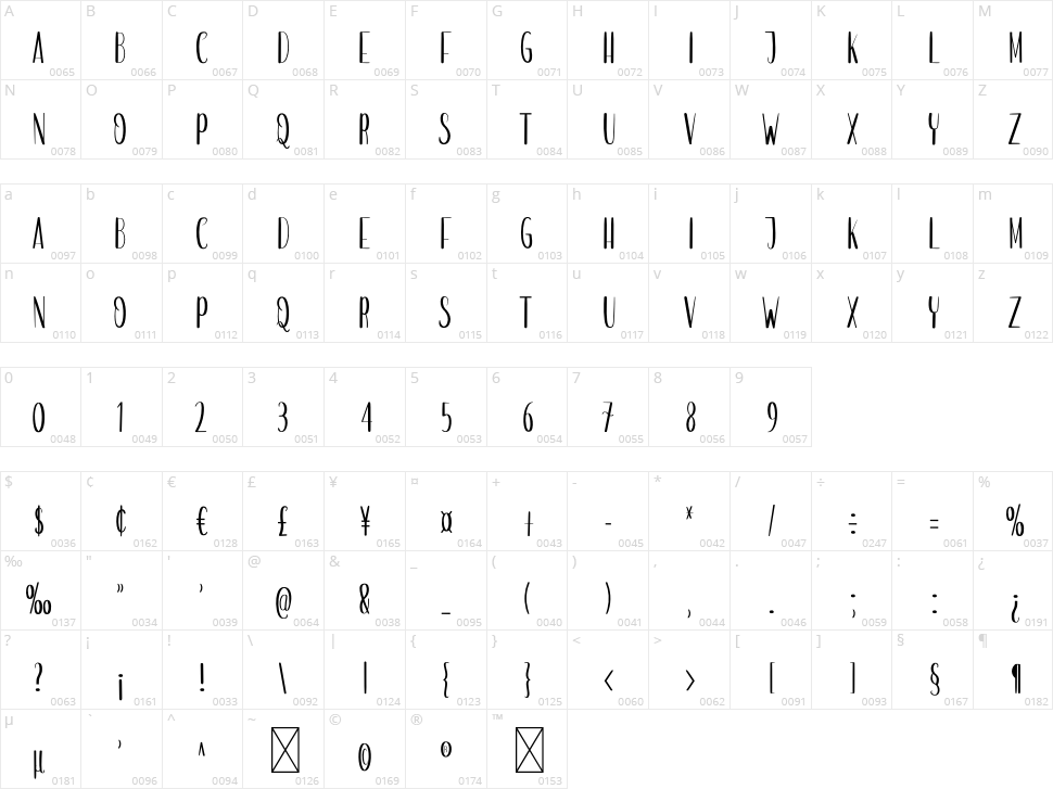 Planner Notebook Character Map