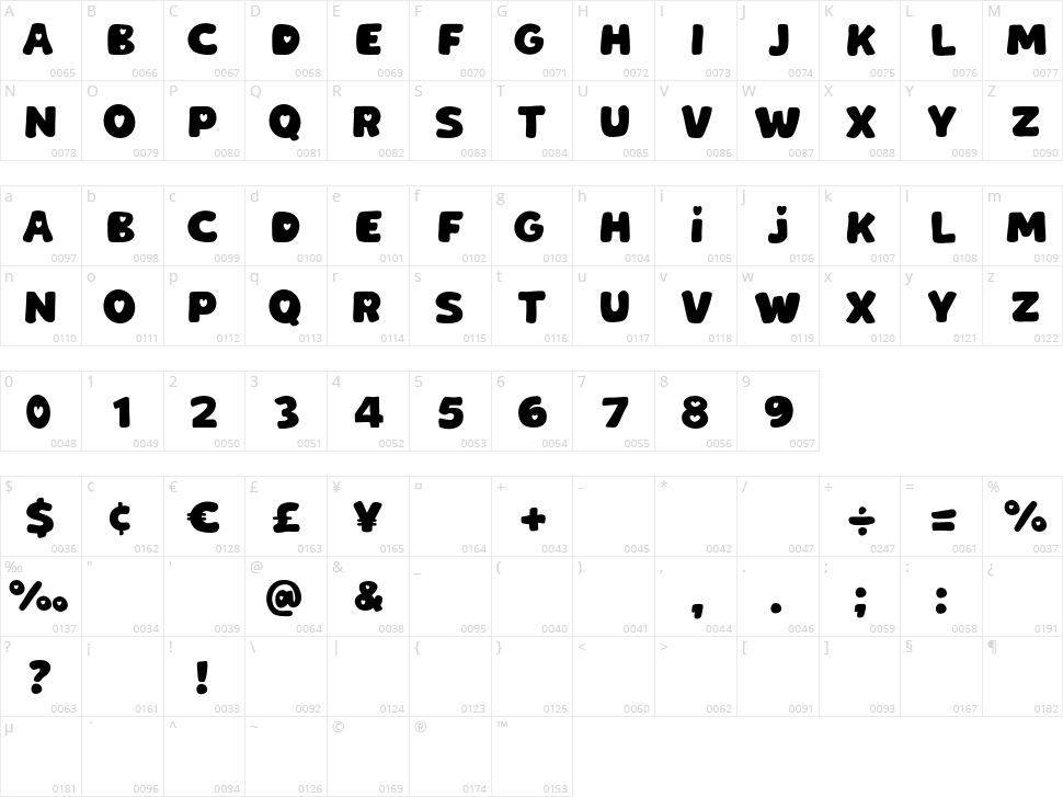 Singlove Character Map