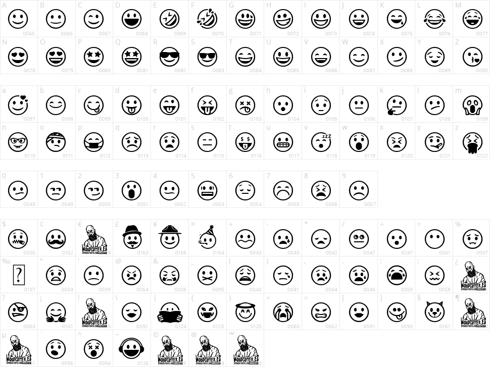 Smiley Mix Character Map