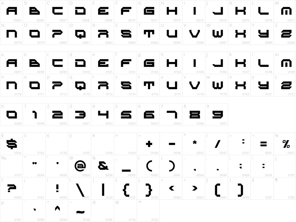 Space Games Character Map