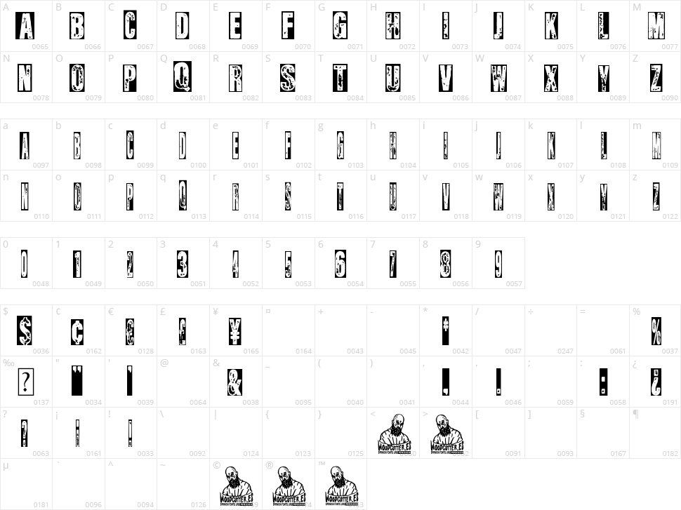 Stamp Revolution Character Map