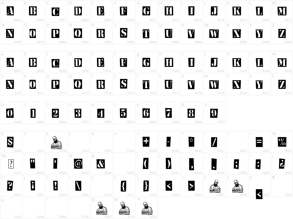 The Invert Stencil Character Map