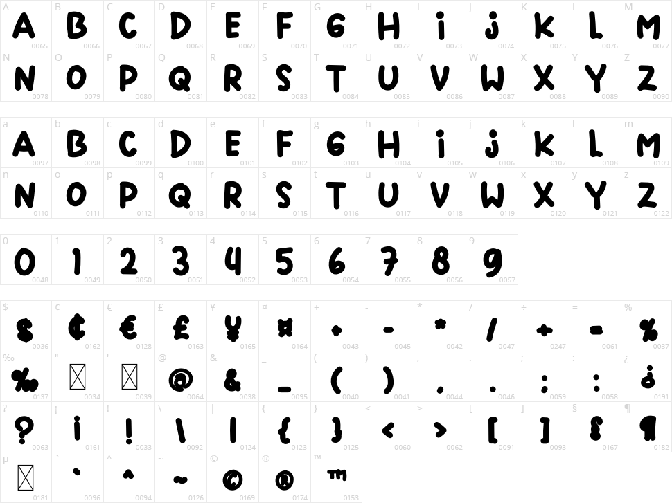 Twin Bee Character Map