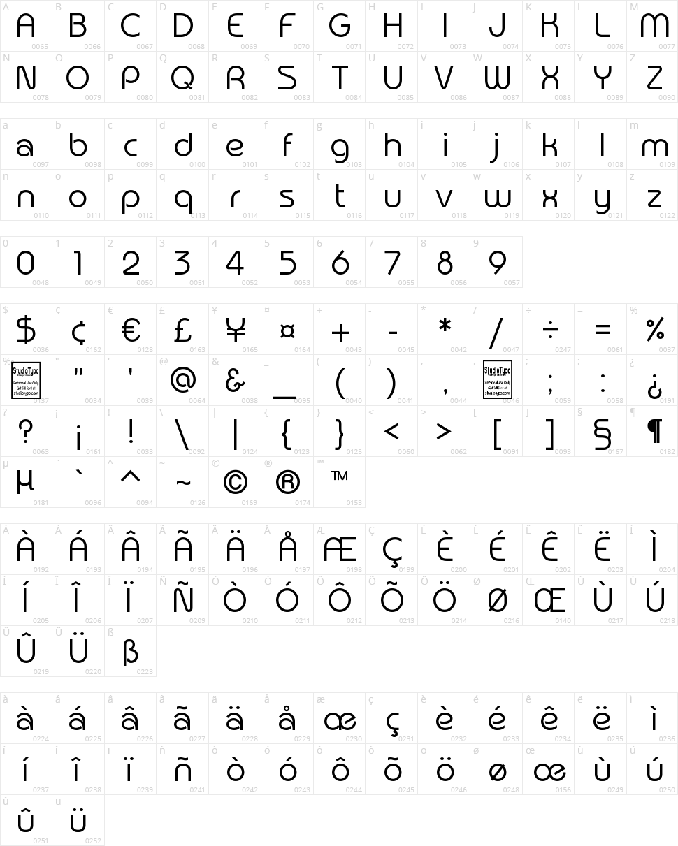 Typografix Character Map