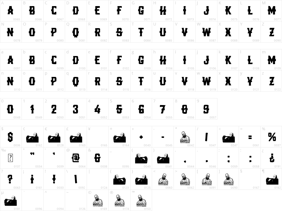 Unlucky Days Character Map