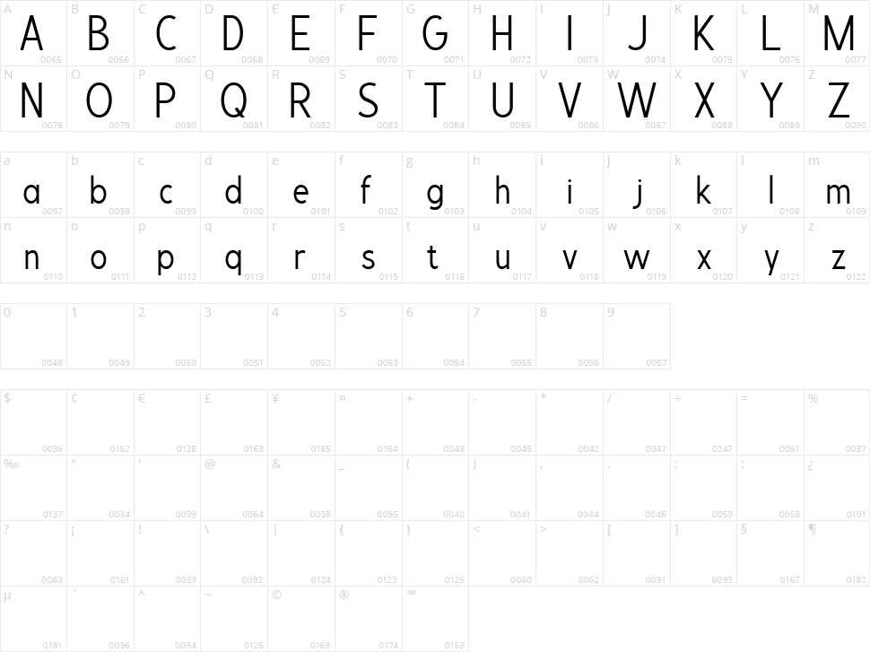 Velnica Character Map