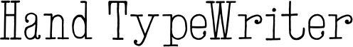 Hand TypeWriter Font