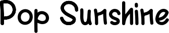 Pop Sunshine Font