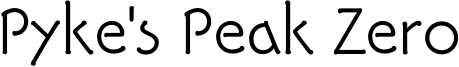 Pyke's Peak Zero Font