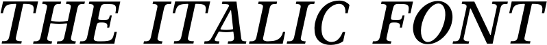 The Italic Font Font