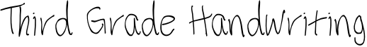 Third Grade Handwriting Font