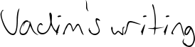 Vadim's writing Font