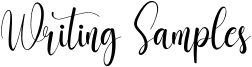 Writing Samples Font