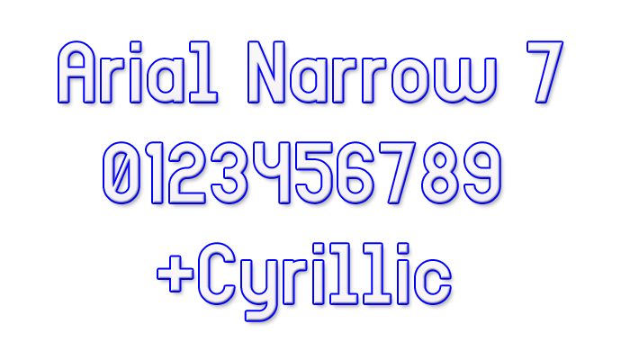 Arial Narrow 7