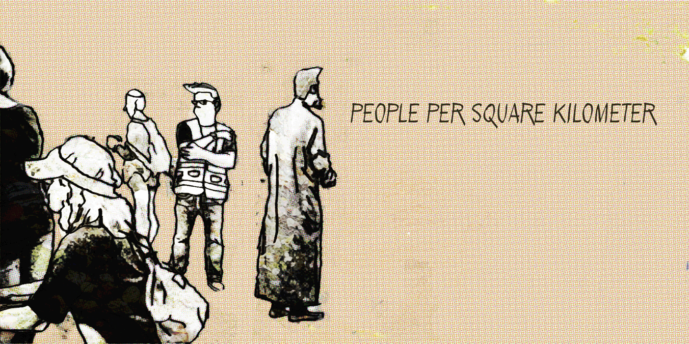 People per square kilometer