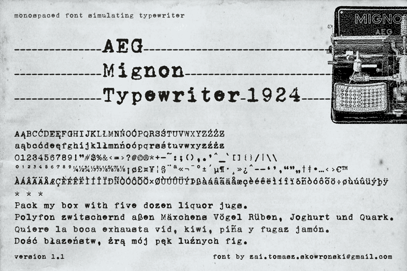 zai AEG Mignon Typewriter 1924