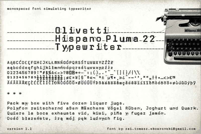 zai Olivetti Hispano Pluma 22 Typewriter