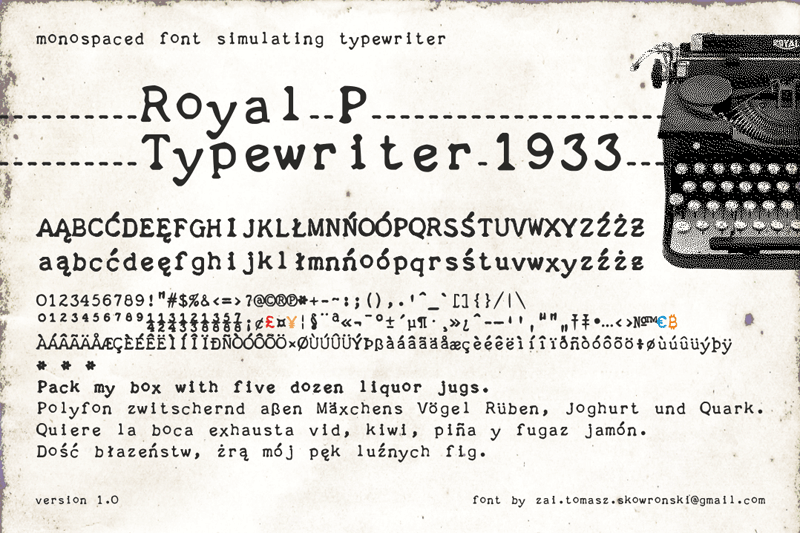 zai Royal P Typewriter 1933
